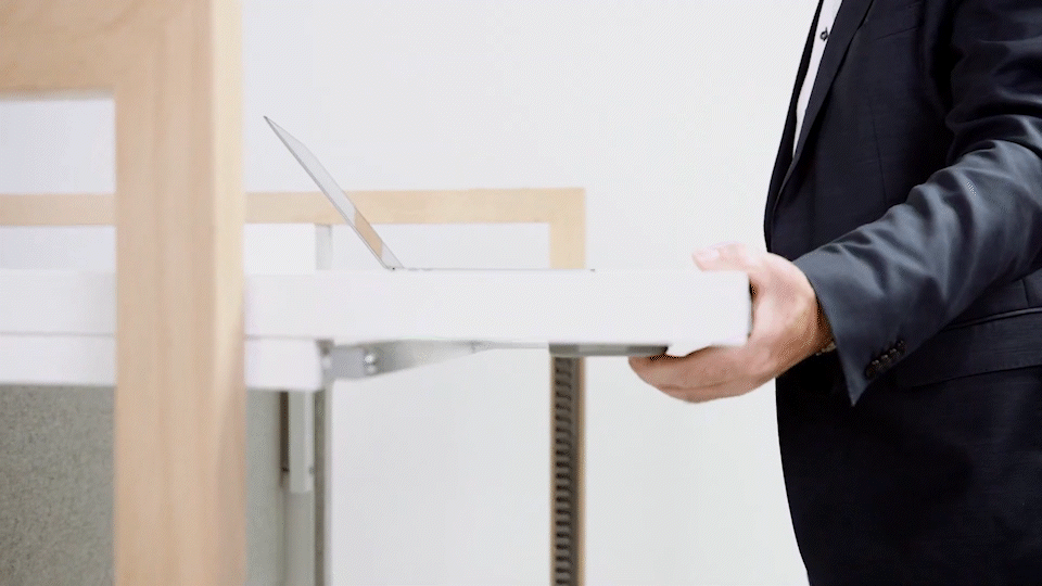 gif bureau reglable hauteur manuel